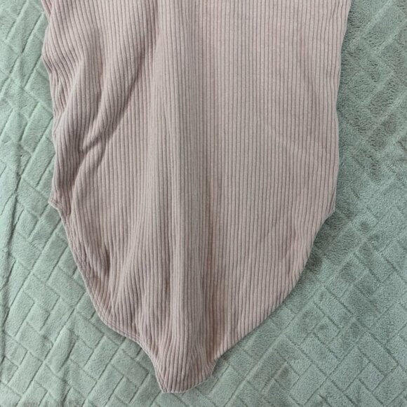 Express One Eleven Womens XS Bodysuit One Piece Pink Ribbed V Neck Sleeveless - Picture 13 of 13